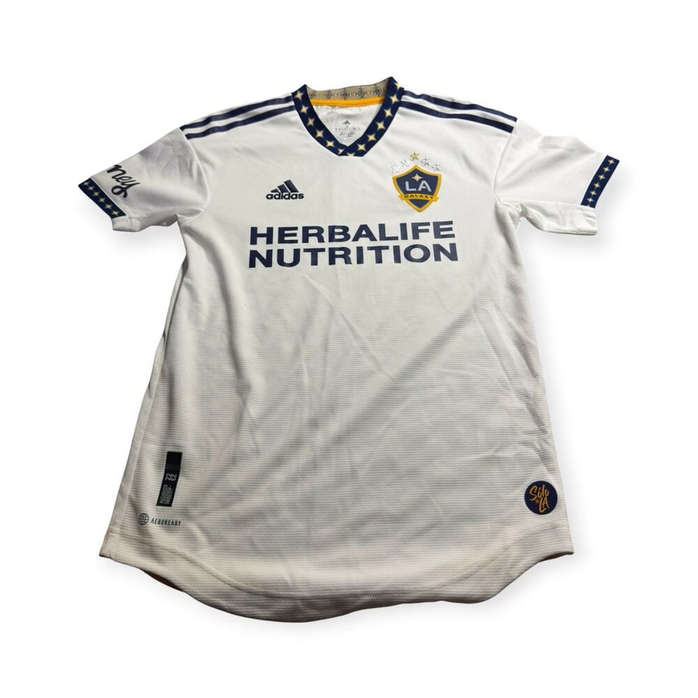 Adidas LA Galaxy Home Jersey Men's Small White Blue 22/23 MLS Soccer Shirt